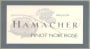 Hamacher Wines Rose Pinot Noir 2012 Front Label