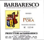 Produttori del Barbaresco Barbaresco Pora Riserva 1995 Front Label