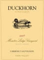 Duckhorn Monitor Ledge Vineyard Cabernet Sauvignon 2007 Front Label