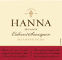 Hanna Red Ranch Cabernet Sauvignon 2012 Front Label