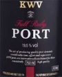 KWV Full Ruby Port Front Label