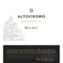 Altocedro Reserva Malbec 2009 Front Label