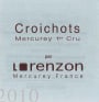 Domaine Bruno Lorenzon Mercurey Les Croichots Premier Cru 2010 Front Label