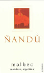 Nandu Malbec 2008 Front Label
