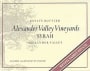 Alexander Valley Vineyards Syrah 1998 Front Label
