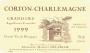 Domaine Marius Delarche Corton-Charlemagne Grand Cru 1999 Front Label