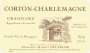Domaine Marius Delarche Corton-Charlemagne Grand Cru 2012 Front Label