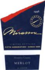 Mirassou Harvest Reserve Merlot 1996 Front Label
