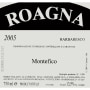 Roagna Barbaresco Montefico 2005 Front Label