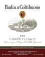 Badia a Coltibuono Chianti Classico (375ML half-bottle) 2008 Front Label