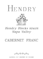 Hendry Block 9D & 26 Cabernet Franc 2010 Front Label