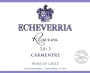 Echeverria Reserva Carmenere 2013 Front Label
