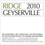 Ridge Geyserville 2010 Front Label