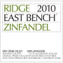 Ridge East Bench Zinfandel 2010 Front Label