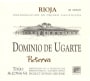 Heredad Ugarte Reserva 2001 Front Label