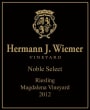 Hermann J. Wiemer  Noble Select Magdalena Vineyard Riesling 2012 Front Label