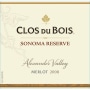 Clos du Bois Alexander Valley Reserve Merlot 2008 Front Label