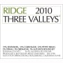 Ridge Three Valleys Red 2010 Front Label