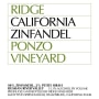 Ridge Ponzo Zinfandel 2009 Front Label
