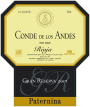 Paternina Conde de los Andes Gran Reserva 2001 Front Label