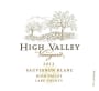 High Valley  Sauvignon Blanc 2013 Front Label