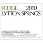 Ridge Lytton Springs Red Blend 2010 Front Label