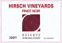 Hirsch Sonoma Coast Reserve Pinot Noir 2009 Front Label