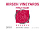 Hirsch Sonoma Coast Reserve Pinot Noir 2010 Front Label