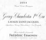 Frederic Esmonin Gevrey-Chambertin Lavaux Saint-Jacques Premier Cru 2011 Front Label