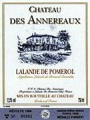 D. Milhade et Fils Chateau des Annereaux Lelande de Pomerol 1994 Front Label