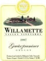 Willamette Valley Vineyards Gewurztraminer 1997 Front Label