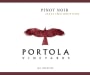 Portola Vineyards Pinot Noir 2012  Front Label