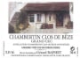 Domaine Gerard Raphet Chambertin Clos de Beze Grand Cru 2007 Front Label
