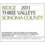 Ridge Three Valleys Red 2011 Front Label