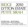 Ridge Lytton Estate Petite Sirah 2010 Front Label