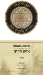 Har Bracha Highlander Reserve Merlot 2011 Front Label