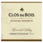 Clos du Bois Alexander Valley Reserve Cabernet Sauvignon 2010 Front Label