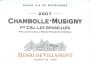 Henri de Villamont Chambolle-Musigny Les Groseilles Premier Cru 2007 Front Label