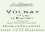 Henri de Villamont Volnay Le Ronceret Premier Cru 2009 Front Label