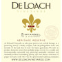 DeLoach Heritage Reserve Zinfandel 2012 Front Label