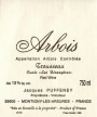 Jacques Puffeney Arbios Trousseau 2014 Front Label