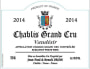 Jean Paul & Benoit Droin  Chablis Vaudesir Grand Cru 2014 Front Label