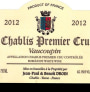 Jean Paul & Benoit Droin  Chablis Vaucoupin Premier Cru 2012 Front Label