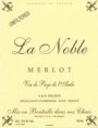 La Noble Merlot 1998 Front Label