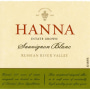 Hanna Sauvignon Blanc 2013 Front Label