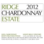Ridge Estate Chardonnay 2012 Front Label