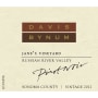 Davis Bynum Jane's Vineyard Pinot Noir 2012 Front Label