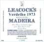 Leacock's Vintage Verdelho 1973 Front Label