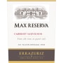 Errazuriz Max Reserva Cabernet Sauvignon 2012 Front Label