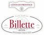 Listel Billette Cotes de Provence Rose 2015 Front Label